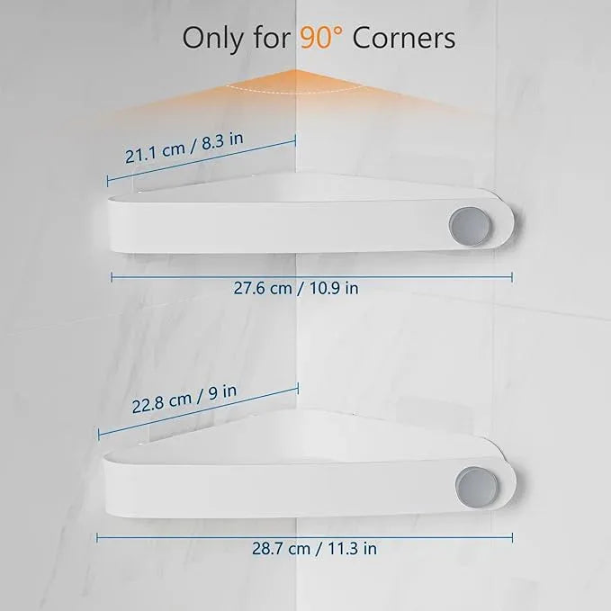 Sotfamily Shower Caddy Corner, 2 Pack Adhesive Corner Shower Shelves for Bathroom Organizers and Storage, Rust Free Plastic Rack for Bathroom Accessories & Decor, White - ModernBath
