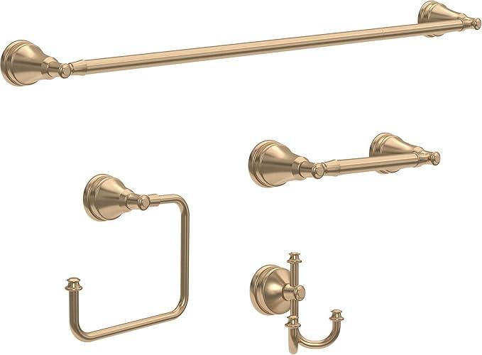 Delta Mylan (1-Pack) Toilet Paper Holder Champagne Bronze Pivoting Tissue Roll Rod, Organization and Storage, Wall Mounteded Gold Bathroom Accessories MYN50-CZ - ModernBath