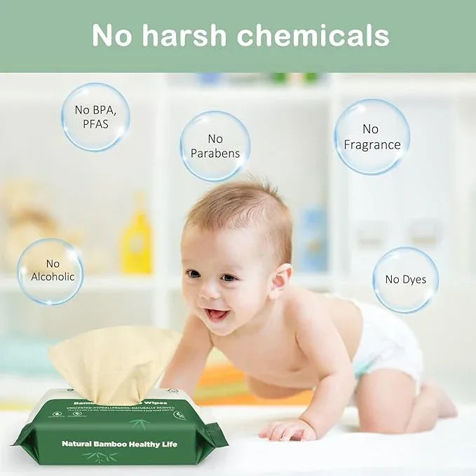QingYa Bamboo Flushable Wipes,Septic Safe,Soft, Soothing Botanicals & Aloe, Unscented,Eco Friendly, Natural Brown Bamboo-Pulp Based Flusable Wipes for Women/kids/Adults 360Count (6 Packs of 60) - ModernBath
