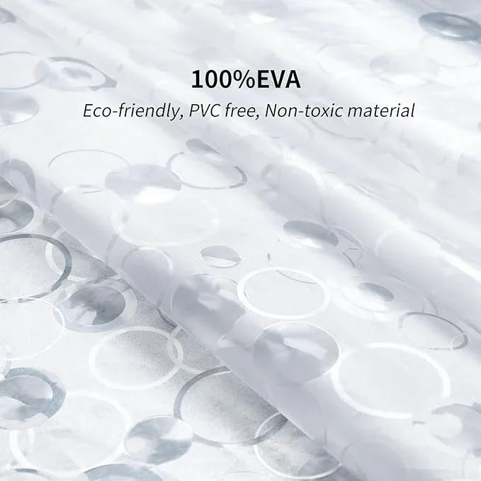 WELTRXE EVA 8G Bathroom Shower Curtain Liner, 72x72 Inch 3D Frosted Bubble Heavy Duty Waterproof Shower Curtain Liner with Magnets Thick Plastic Shower Curtains, 12 Hooks - ModernBath