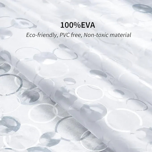 WELTRXE EVA 8G Bathroom Shower Curtain Liner, 72x72 Inch 3D Frosted Bubble Heavy Duty Waterproof Shower Curtain Liner with Magnets Thick Plastic Shower Curtains, 12 Hooks - ModernBath