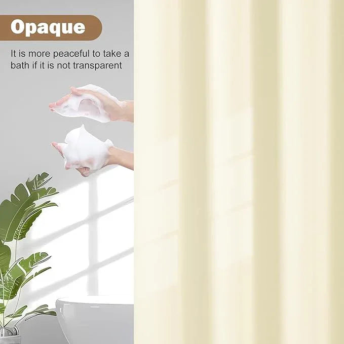 UFRIDAY Stall Shower Curtain Liner Long 48 x 78 inch, Beige Shower Liner with 3 Large Magnets, Narrow Cloth Bathroom Curtain Extra Long for Single Stall - ModernBath