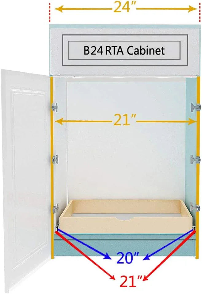 COUVER DIY Non-Assembled Birch Wood, Pull-Out Cabinet Organizers, Under Sink Organizers for Bathroom & Kitchen, Cabinet Slide-Out Organizers and Storage, Soft Closed Rail, 21 inch - ModernBath