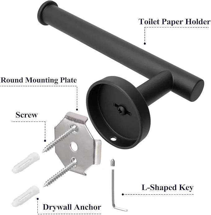 Toilet Paper Holder - SUS 304 Stainless Steel Toilet Paper Holder Wall Mount, Toilet Paper Roll Holder for Bathroom, Kitchen, Washroom - Matte Black - ModernBath