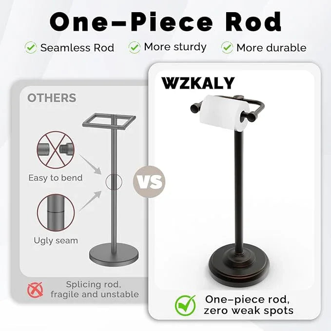 Toilet Paper Holder Stand, Oil Rubbed Bronze Toilet Paper Holder Free Standing, Post Pivoting Design & Stable Weighted Base SUS304 Stainless Steel for Bathroom（Mega Roll） - ModernBath