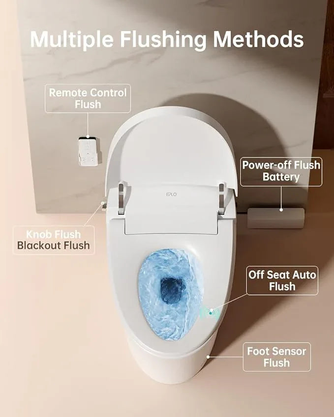 EPLO Smart Toilet Bidet with Tank,Foam Shield,Blackout Flush,Dual Auto Flush,Heated Seat,Air Dryer,Modern Elongated Japanese One Piece Bidet for Bathrooms E18 - ModernBath