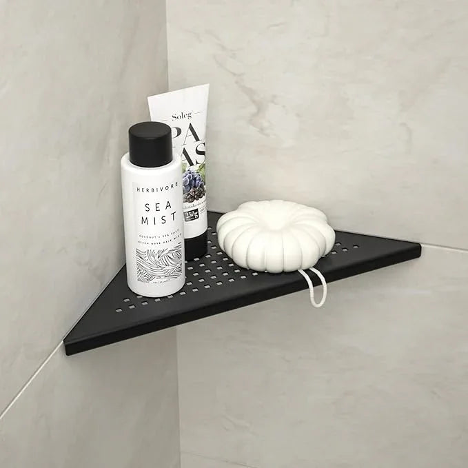 Corner Shower Shelf, 10" Matte Black 304 Stainless Steel Grout in Shelf Rack for for Tiled Wall, Recessed Bathroom Shelf - ModernBath