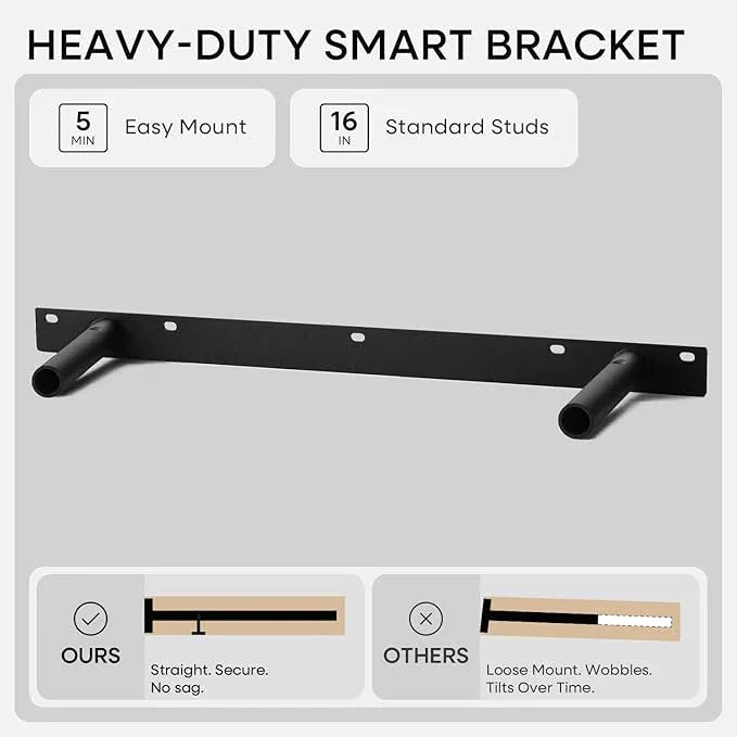 Homeforia Classic Walnut 24 inch Floating Shelf, High End Solid Real Wood Small 24inch Floating Shelves for Wall Mounted, 24in Floating Shelves, Heavy Duty Bracket, 24 X 6.5 X 1.75 inches, Set of 2 - ModernBath
