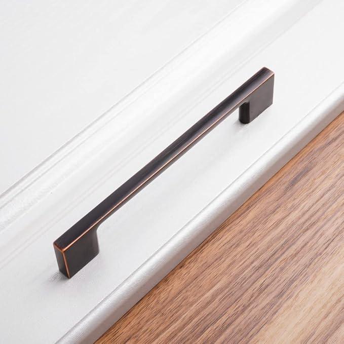KOOFIZO 10 Pack 5 Inch Wide Foot Cabinet Bar Pulls - Oil Rubbed Bronze Modern Solid Handles for Kitchen Cupboard Door, Bedroom Dresser Drawer, Bathroom Wardrobe Hardware - ModernBath