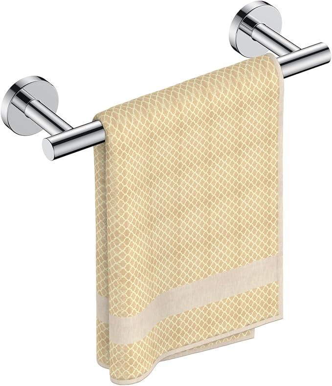 FORIOUS Towel Bar Wall Mounted, Stainless Steel Towel Racks for Bathroom, Includes Wall Mounting Hardware (Chrome, 14 Inch) - ModernBath
