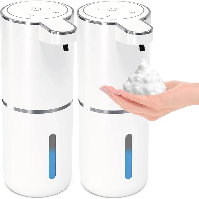2 Pack Automatic Foaming Soap Dispenser,Touchless Foam Soap Dispenser,12.8oz Rechargeabled Wall Mounted Smart for Bathroom and Kitchen Dish Soap,Easy for Toddlers(White) - ModernBath