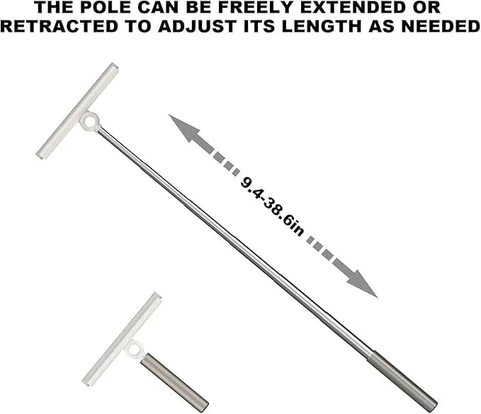EHOMGUI Extendable Shower Squeegee for Glass Doors, Shower Squeegee with 10-Inch Silicone Blade, Telescoping Handle for Windows and Shower Glass, Silver - ModernBath