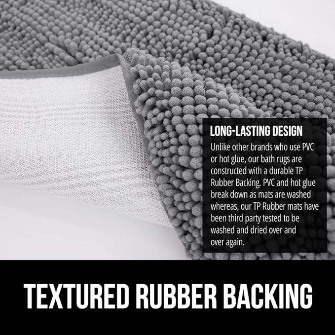 GORILLA GRIP Bathroom Rug Sets, Soft Chenille 2 Piece Area Rugs Set, Toilet Base Mat and 30x20 Carpet, Absorbent Microfiber Washable Mats Dry Quickly, Home Décor and Bath Room Accessories, Grey - ModernBath