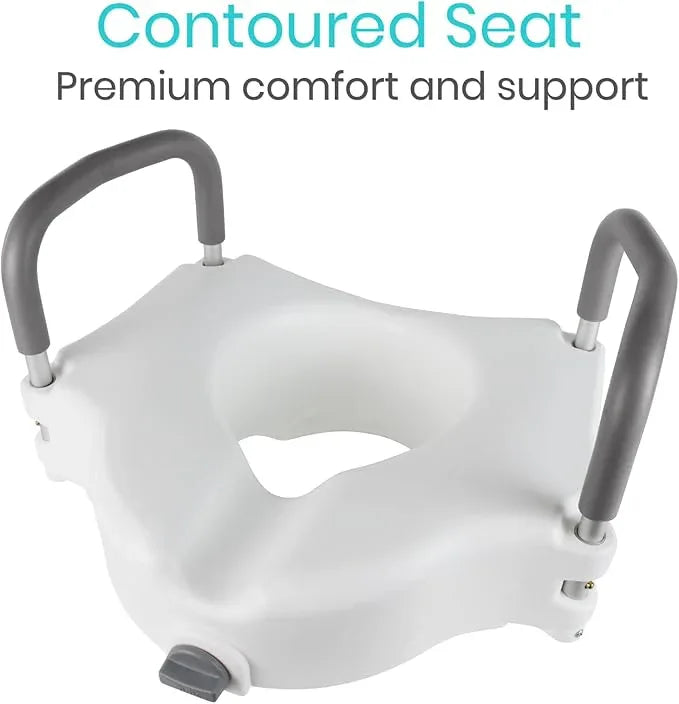 Vive Raised Toilet Seat - 5" Portable, Elevated Toilet Seat Riser & Extender - Elongated and Standard Fit Commode Lifter - Bathroom Safety Extender Assists Disabled, Elderly, Seniors, Handicapped - ModernBath