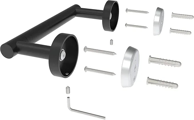 Matte Black 2 Pack Toilet Paper Holder SUS304 Stainless Steel Double Post Pivoting Toilet Paper Roll Holder Wall Mounted Toilet Tissue Holder for Commercial Bathroom RV - ModernBath