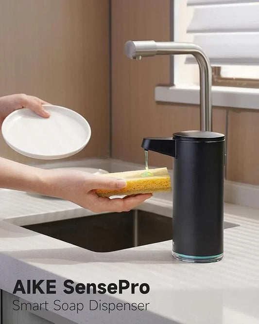 AIKE SensePro Automatic Soap Dispenser Type-C Rechargable, Stainless Matte Black Coating 12.8 fl.oz. for Liquid Soap - ModernBath