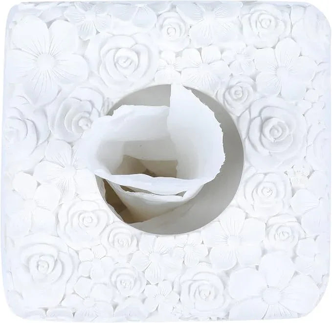 Hymmah Modern Square Tissue Box Cover Holder,Bathroom Accessories Decor Unique Design Tissue Box Cover for Bathroom Vanity Counter Tops Also Great for Bedrooms and Living Rooms - ModernBath