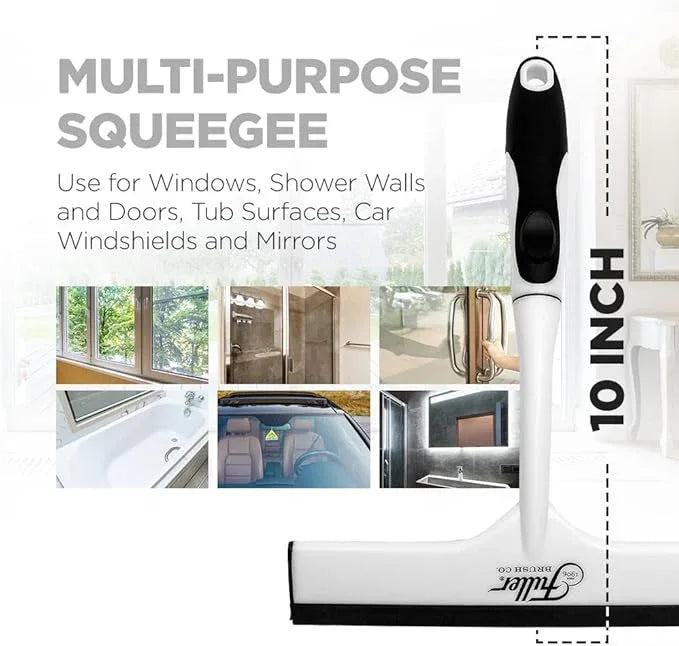 Fuller Brush Easy Grip Handheld Squeegee - for Shower Walls, Doors, Tub Surfaces, Windows, Mirrors & Vehicle Windshields - ThermoPlastic Rubber Blade - Comfort Grip Handle with Built-in Finger Groove - ModernBath