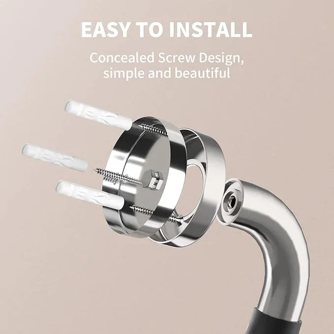 20 Inch Shower Grab Bar w/Anti Slip Rubber Grip, Munzong Stainless Steel Bathroom Grab Bar, Chrome Bathroom Balance Bar,Safety Handrail Support,Handicap Injury Elderly Senior Assist Bath Handle - ModernBath