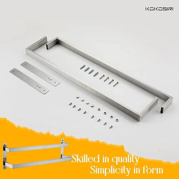 KOKOSIRI Bath Towel Bars Bathroom 2-Tiers Ladder Towel Rails 24-Inch Towel Holders Wall Mounted Towels Shelves Rack Brushed Stainless Steel, B5008BR-L24 - ModernBath