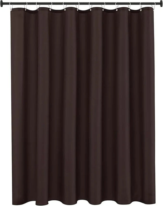 Biscaynebay Quality Fabric Shower Curtain Liner 72" by 72", Brown Water Resistant Bathroom Curtains, Rust Resistant Grommets Top Weighted Bottom Hem Machine Washable - ModernBath