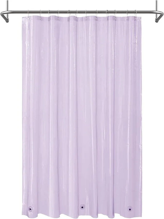 Mrs Awesome Clear Lavender Shower Curtain Liner with 3 Magnets, 72x72 Premium Flexible Sturdy Plastic Shower Curtain for Bathroom Lightweight & Waterproof, Clear Lavender - ModernBath
