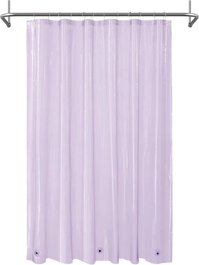 Mrs Awesome Clear Lavender Shower Curtain Liner with 3 Magnets, 72x72 Premium Flexible Sturdy Plastic Shower Curtain for Bathroom Lightweight & Waterproof, Clear Lavender - ModernBath