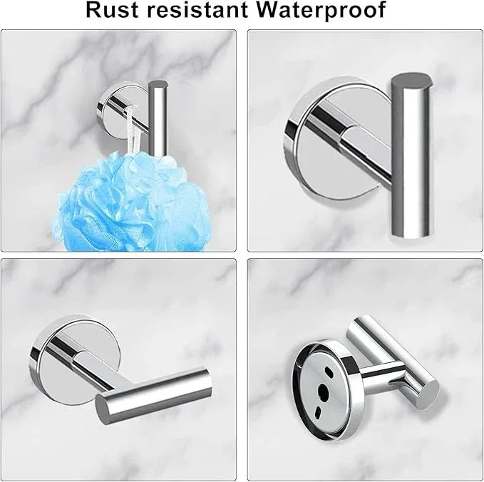 10-Pieces Bathroom Hardware Set, Includes 24 Inch Towel Racks for Bathroom Wall Mounted, Toilet Paper Holder, Towel Hooks for Bathrooms, Towel Rings for Bathroom Wall (Polished Chrome) - ModernBath