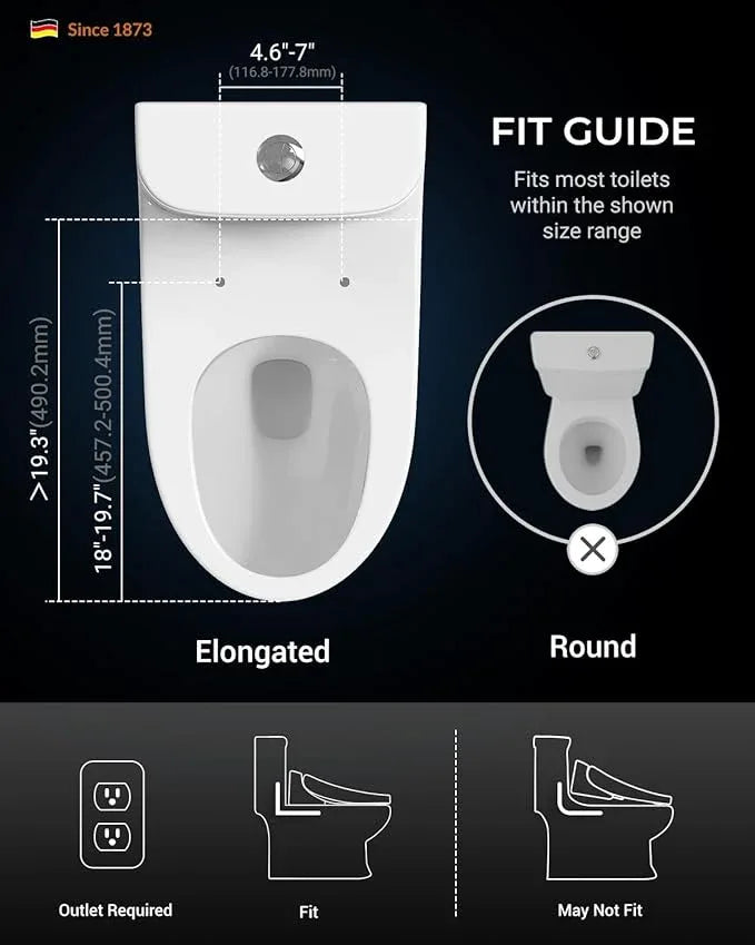 Bravat Electronic Bidet Toilet Seat – Heated Seat, Instant Warm Water, Stainless Steel Nozzle, Hygienic Rinse, Warm Air Dryer, Night Light, Easy Install – Elongated, White - ModernBath