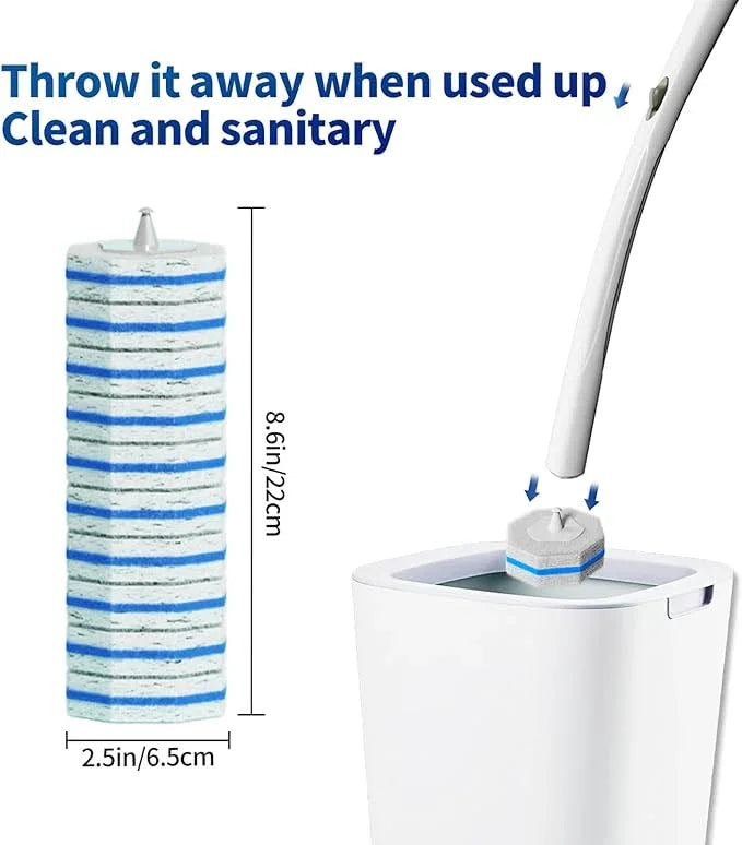 60pc Refills Disposable Toilet mats Brush Cleaning System, Toilet Cleaning Brush, 60 Replacement Brush Heads, No Handle or Base，Toliet Wand Refills,Toilet Bowl Clean Refill Pads,Toilet Scrubber Refill - ModernBath