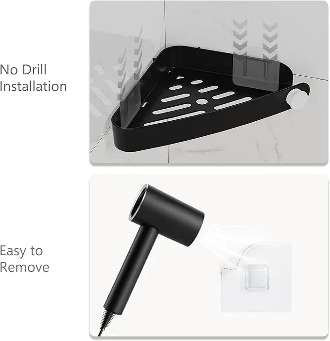 Sotfamily Shower Caddy Corner, 2 Pack Adhesive Corner Shower Shelves for Bathroom Organizers and Storage, Rust Free Plastic Rack for Bathroom Accessories & Decor, Black - ModernBath