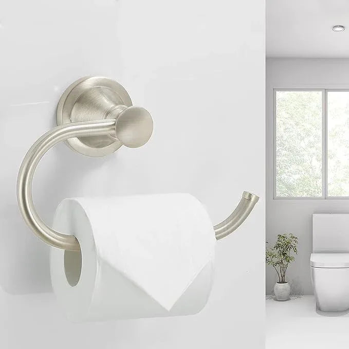 BESy Brushed Nickel Toilet Tissue Paper Holder Brushed Nickel Bathroom Accessories Toilet roll Paper Hanger, Wall Mounted, Rustproof - ModernBath