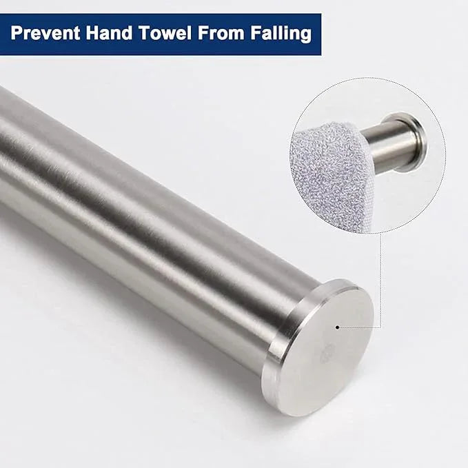 NearMoon Hand Towel Holder/Towel Ring, Thicken Stainless Steel Hand Towel Bar for Bathroom, Rustproof Wall Mounted Towel Rack, Contemporary Style Bath Accessories, 9 Inch (2 Pack, Brushed Nickel) - ModernBath