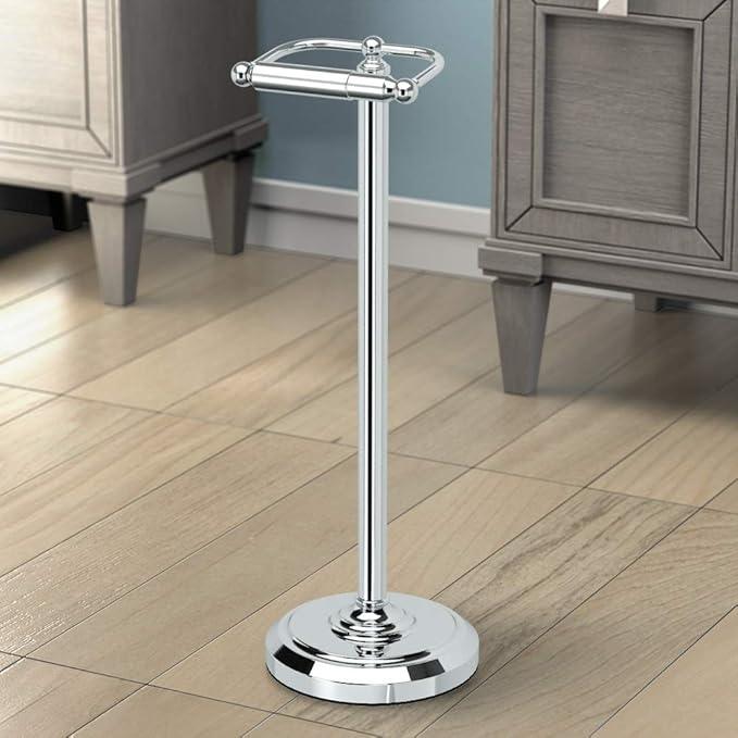 Gatco 1436C Pedestal Toilet Paper Holder, Chrome Large, 22" H - ModernBath