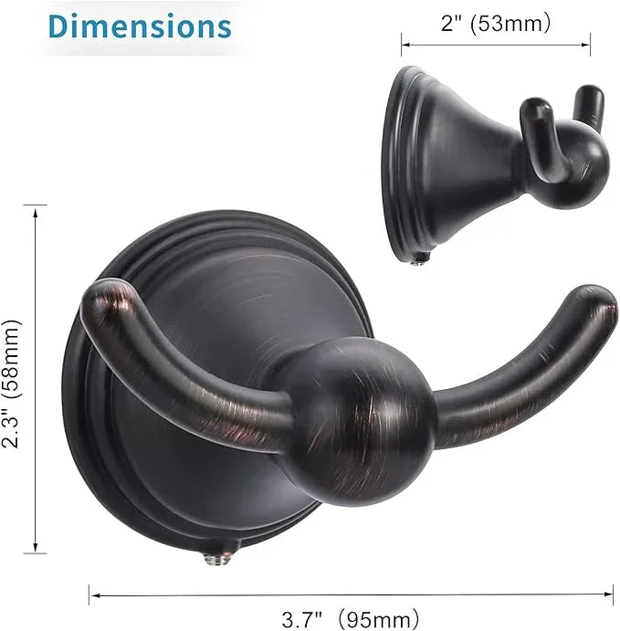FILTA Bathroom Towel Hooks, Oil Rubbed Bronze Robe & Towel Hooks for Wall Mounted, Traditional Towel and Robe Hooks for Hanging Towels, Bath Towel Holder for Shower(1 Pack) - ModernBath
