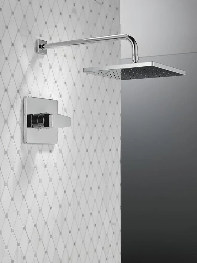 Delta Modern 14 Series Square Rain Shower Faucet Set, Chrome Shower Head and Handle Set, Valve Trim Kit, Chrome T14268-PP (Valve Not Included) - ModernBath