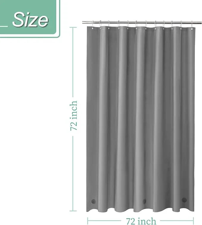 Mrs Awesome Dark Grey Shower Curtain Liner with 3 Magnets, 72x72 Premium Flexible Sturdy Plastic Shower Curtain for Bathroom Lightweight & Waterproof, Dark Gray - ModernBath