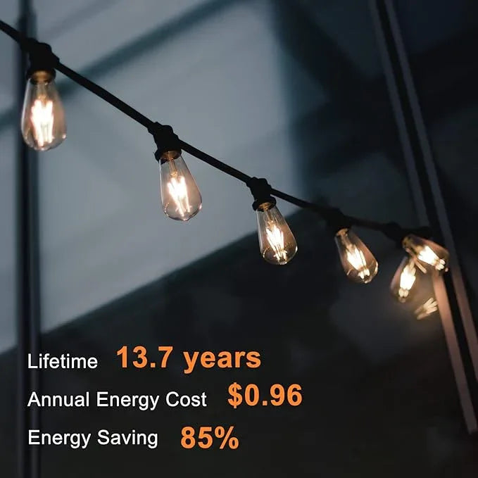 TJOY 20 Pack Vintage 8W ST58 LED Edison Light Bulbs, Dimmable, 60W Equivalent, 800Lumens, 2700K Warm White, E26 Base LED Filament Bulb, CRI80+, Antique Glass Style for Home, Bedroom, Office, Farmhouse - ModernBath