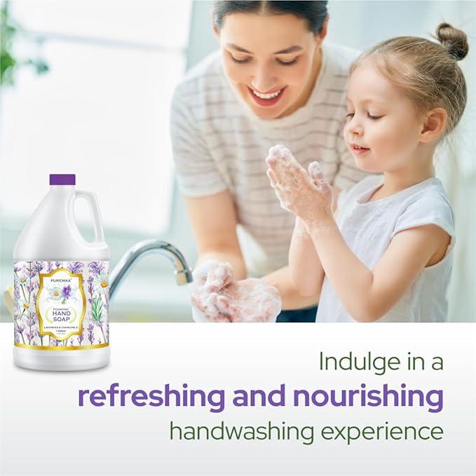Puremax Foaming Hand Soap Refills with Essential Oils | Lavender Chamomile | Gentle, Moisturizing | Triclosan-free | Made in USA | 128 Fl Oz (1 Gallon) - ModernBath