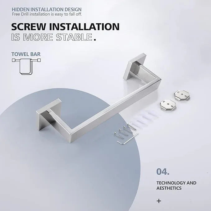 KOKOSIRI 12-Inch Single Towel Bar, Bathroom Kitchen Towel Holder, Wall Mounted SUS304 Stainless Steel Towel Rack, Polished Chrome, B4003CH-L12 - ModernBath