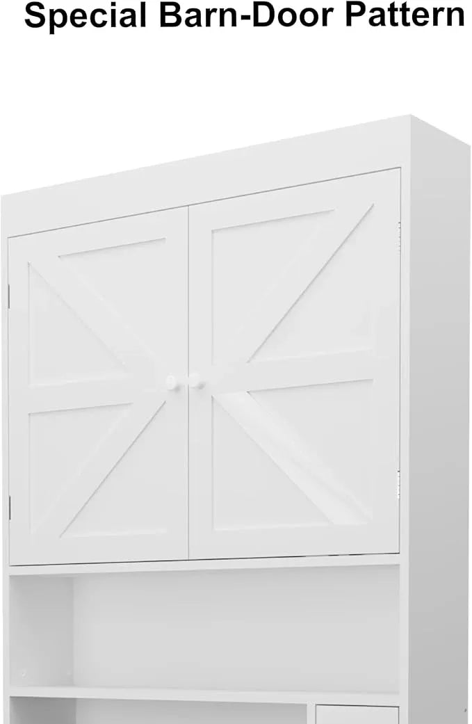 Over-The-Toilet Storage Cabinet with 2 Doors，Home Space-Saving Toilet Rack, Farmhouse Style for Bathroom, Restroom, Laundry - ModernBath