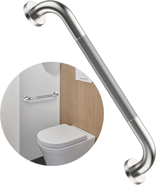16 Inch Anti Slip Shower Grab Bar,Munzong Stainless Steel Handicap Grab Bars for Bathtubs and Showers,Brushed Nickel Knurled Balance Bar,Safety Hand Rail Support Elderly Senior Bath Handle - ModernBath