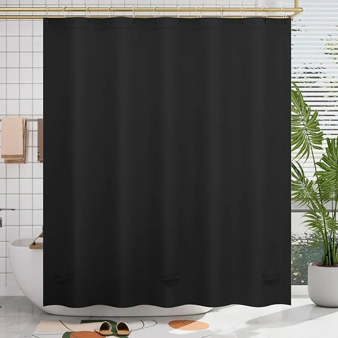 AmazerBath Plastic Shower Curtain Liner, 72 x Inches EVA 8G Heavy Duty Black Waterproof Weighted Thick Bathroom with 3 Clear Weights and 12 Rustproof Grommet Holes - ModernBath