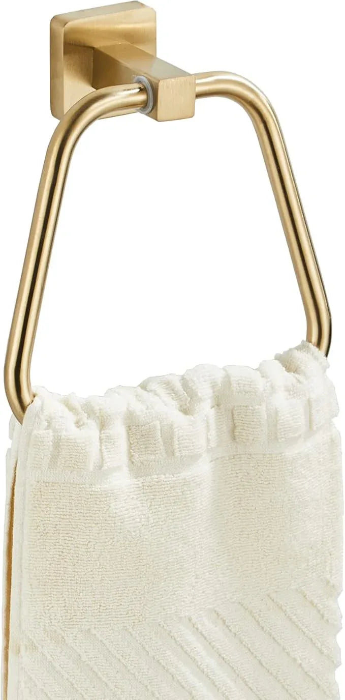 Brushed Gold Towel Ring for Bathroom 2 Pack, Kitchen Bath Towel Holder Hangers Wall Mount Heavy Duty Stainless Steel - ModernBath