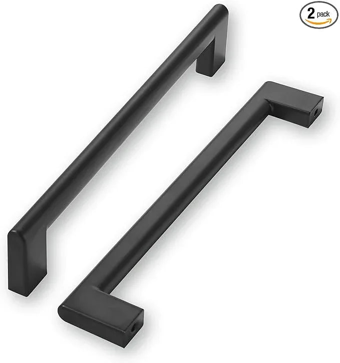 khtumeware 6 Inch Hole Center 2 Pack Matte Black Cabinet Pulls Heavy Duty Solid Kitchen Drawer Handle, Hardware for Bathroom, Drawer, Cabinet, Door Cabinet - ModernBath