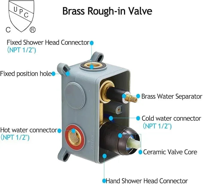 JingGang 16 Inch Ceiling Mount Oil Rubbed Bronze Shower System Bathroom Luxury Rain Mixer Shower Combo Set Ceiling Rainfall Shower Head System (Contain Shower Faucet Rough-in Valve Body and Trim Kit) - ModernBath
