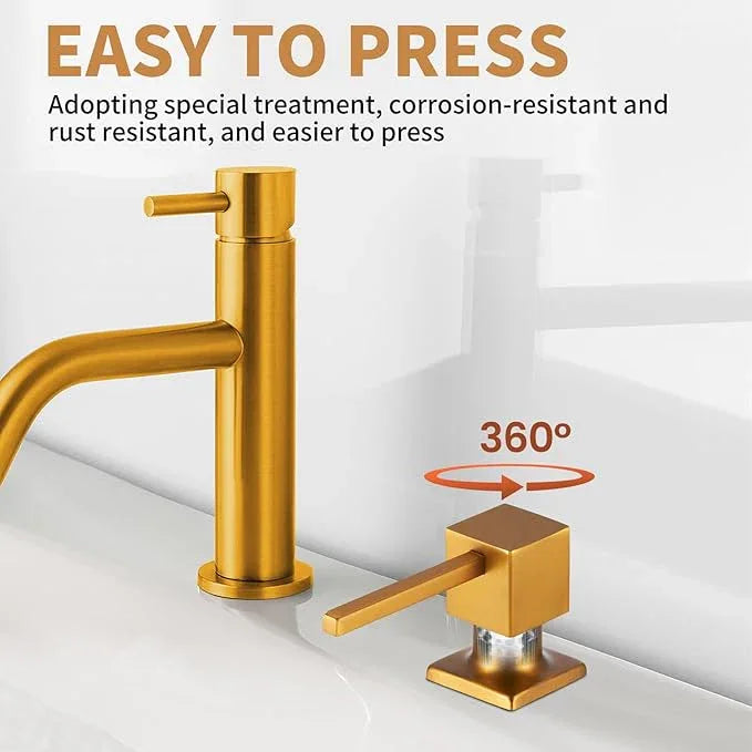 Yofidra Soap Dispenser for Kitchen Sink: Built in Sink Soap Dispenser Pump, Brushed Nickel Stainless Steel Sink Soap Dispenser with 47” Tube Kit Fit for Kitchen Bathroom in Counter - ModernBath