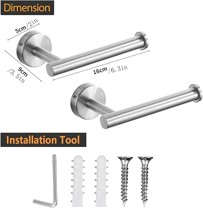 2-Piece Toilet Paper Holder - SUS 304 Stainless Steel Toilet Paper Holder Wall Mount, Toilet Paper Roll Holder for Bathroom, Kitchen, Washroom - Brushed Nickel - ModernBath