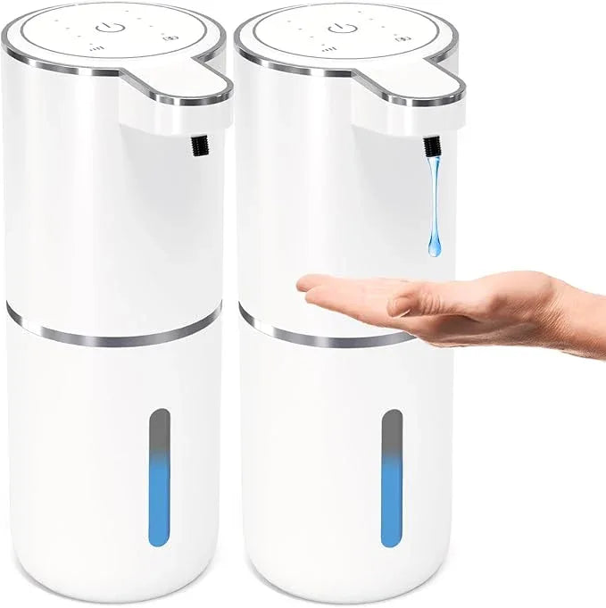 2 Pack Automatic Soap Dispenser Touchless,Liquid Hand Soap Dispenser 12.8oz USB 4levels Adjustable Dispenser Electric Wall Mounted Smart for Bathroom and Kitchen Dish Soap，Easy for Toddlers(White) - ModernBath