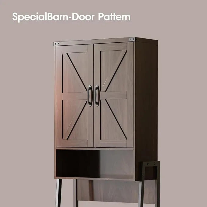 Over The Toilet Storage Cabinet with 2-Door Design Bathroom Organizers and Storage with Anti-Tip Device Over Toilet Organizer with Shelves for Bathroom,Restroom,Laundry Espresso - ModernBath